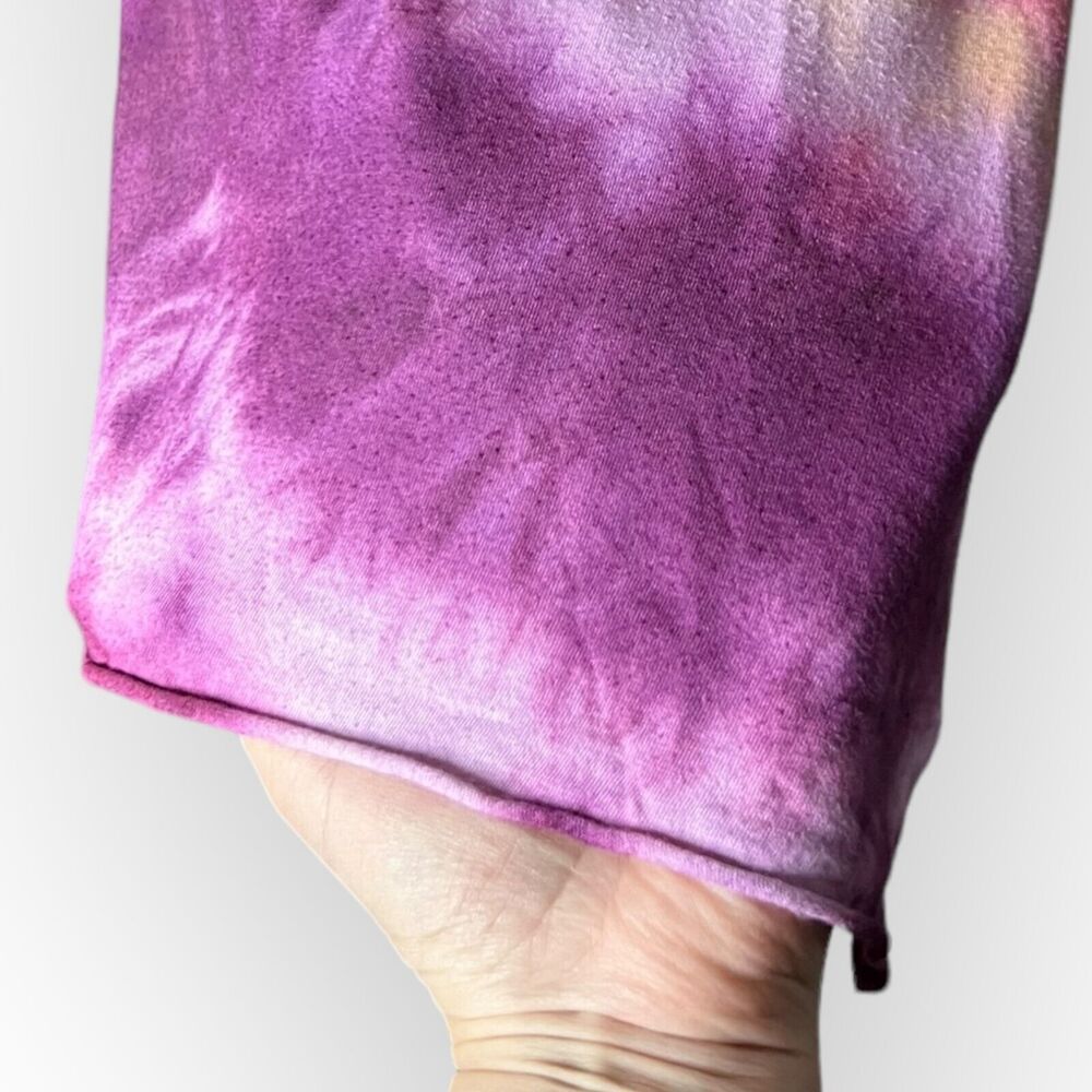 Handcrafted Custom Purple, Pink, Yellow Long Sleeve Tie Dyed Tunic Top Size M - Picture 11 of 12